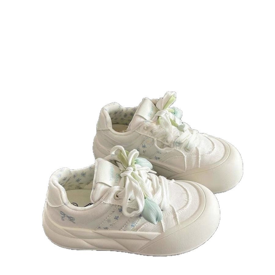 Damen Sneaker Elegante Rüschen-Design Weiche Sohle