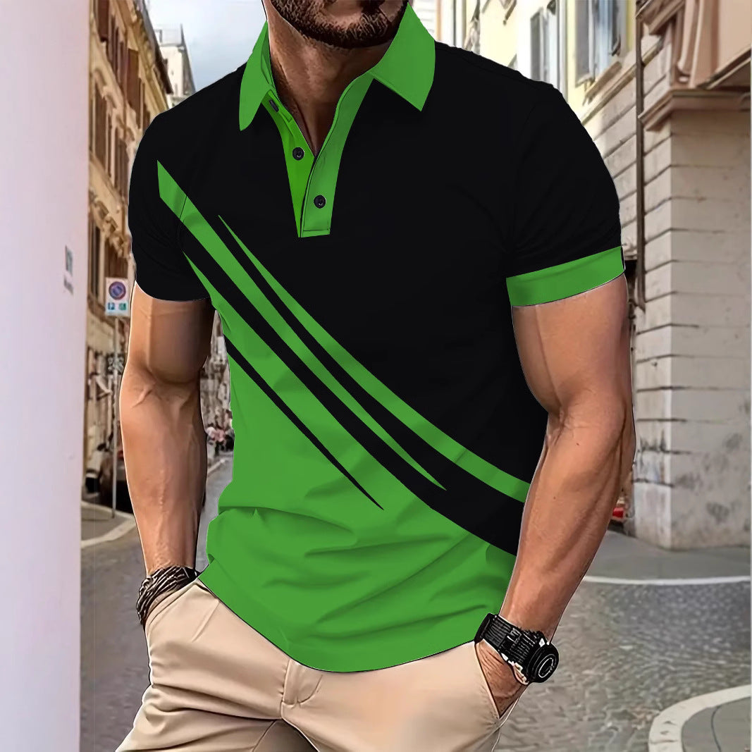 Herren Poloshirt Sportlich Mit Muster Trendig - BerlinGlamour