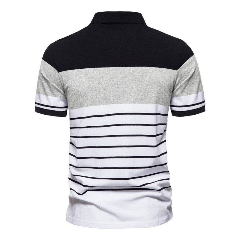 Herren Polohemd Modern Streifenmuster Komfortschnitt