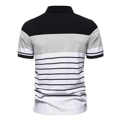 Herren Polohemd Modern Streifenmuster Komfortschnitt
