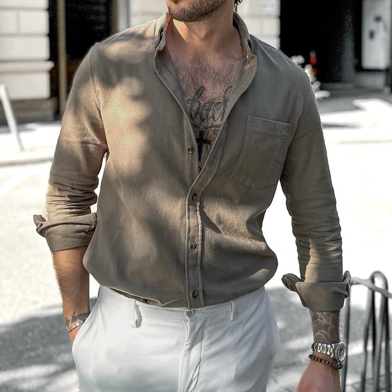 Herren Denim Hemd Lässig Modern Schnitt