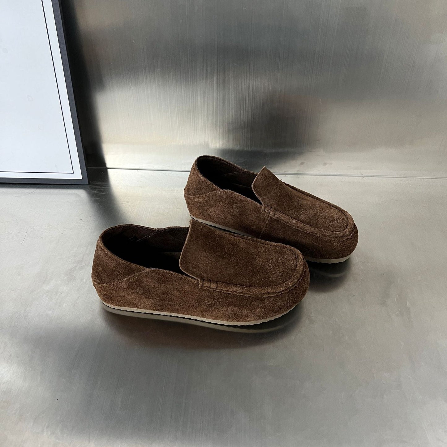 Damen Mokassins Wildleder Bequem Elastisch Komfortschuhe
