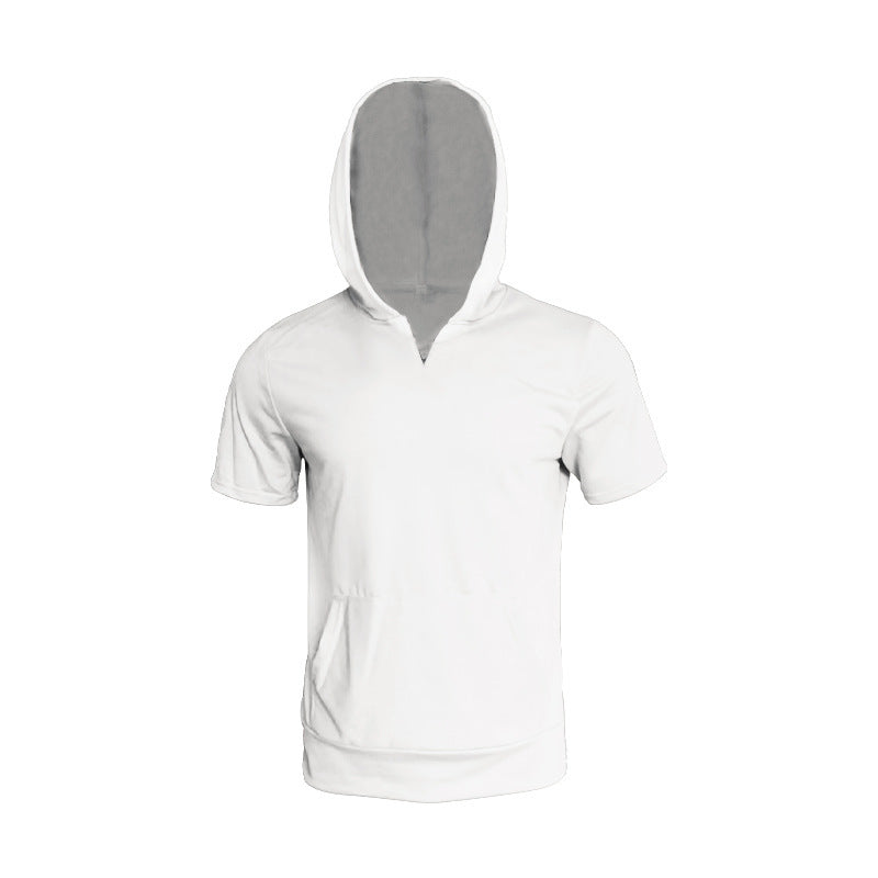 Herren Hoodie Kurzarm Sportlich Grau