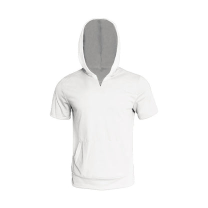 Herren Hoodie Kurzarm Sportlich Grau