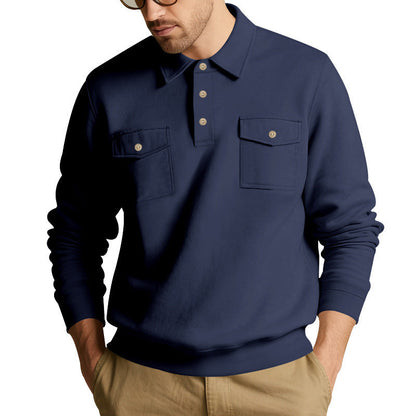 Herren Pullover Sportlich Mit Brusttaschen Modern