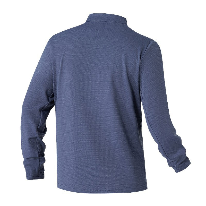 Herren Laufoberteil Funktionsshirt Stehkragen Reißverschluss
