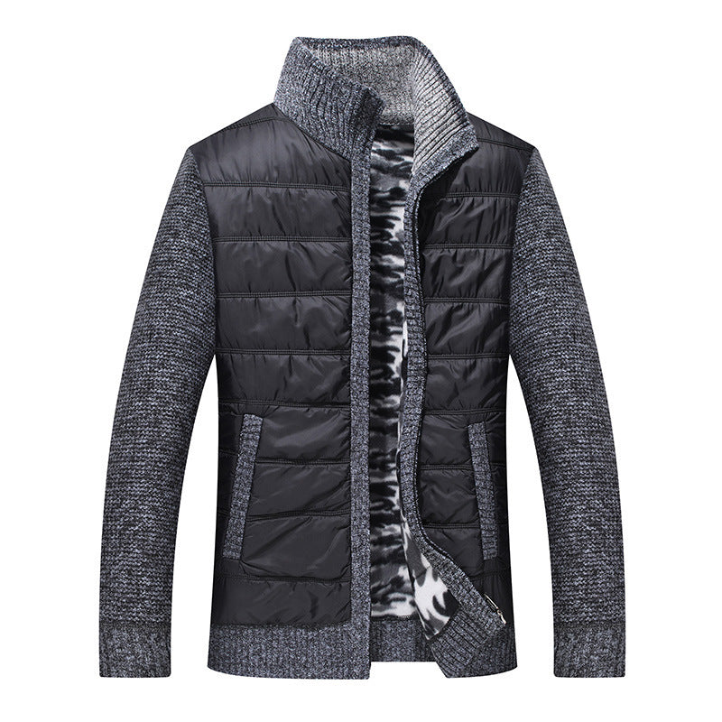 Herren Übergangsjacke Steppjacke Warm mit Strick Ärmeln
