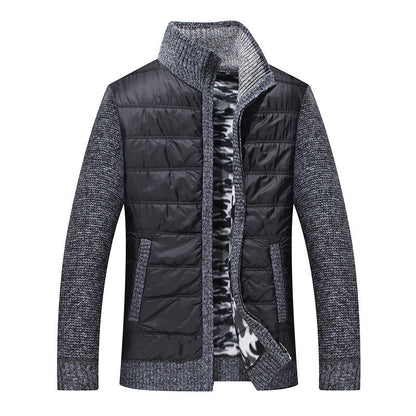 Herren Übergangsjacke Steppjacke Warm mit Strick Ärmeln