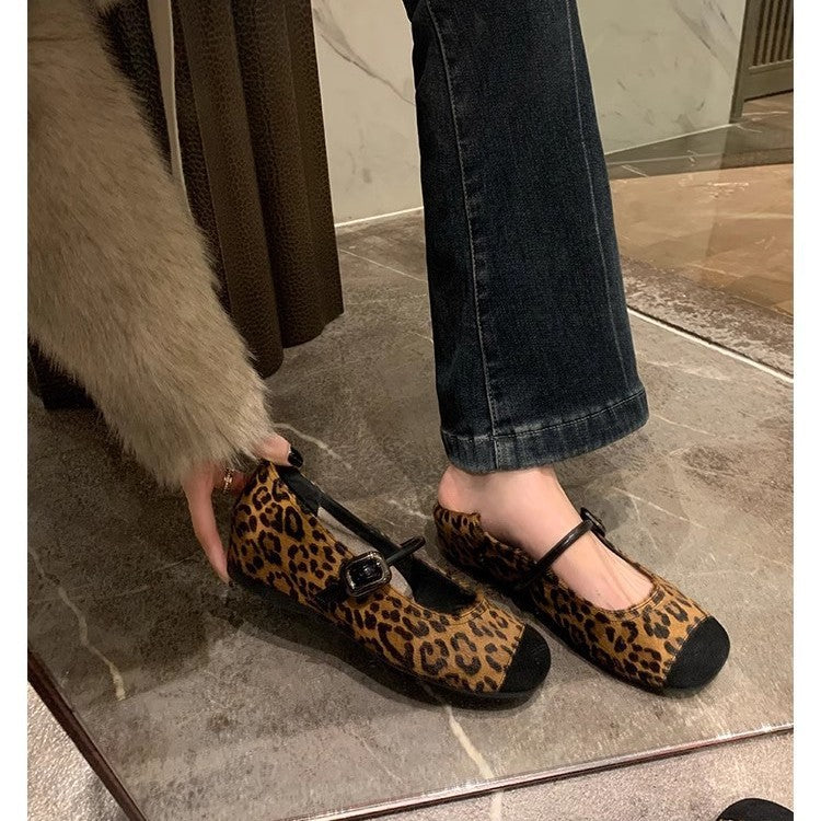 Damen Ballerinas Leopardenmuster Modisch