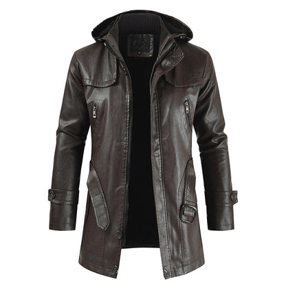 Lederjacke Herren Lederjacke Mit Kapuze Modern