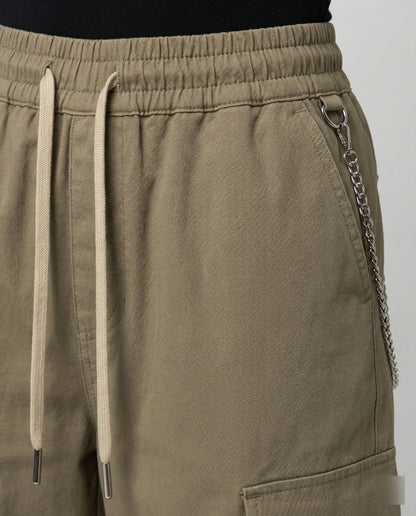 Damen Cargo-Hose Weit Bequem mit Kordelzug und Saumverstellung