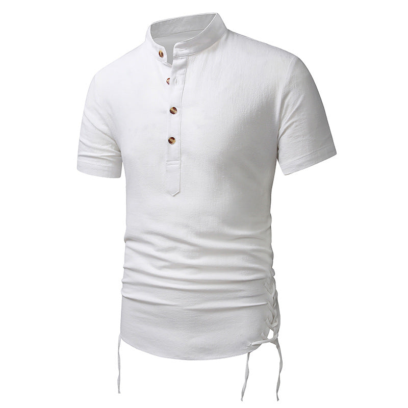 Herren Hemd Kurzarm Stehkragen Modern