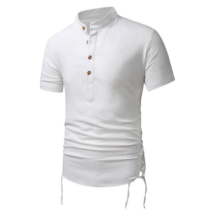 Herren Hemd Kurzarm Stehkragen Modern