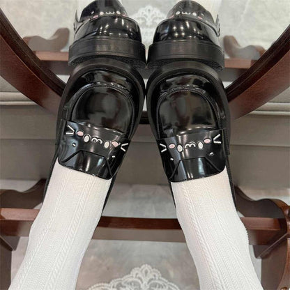 Damen Mokassins Katzenmotiv Rutschfest Schuhe Frauen