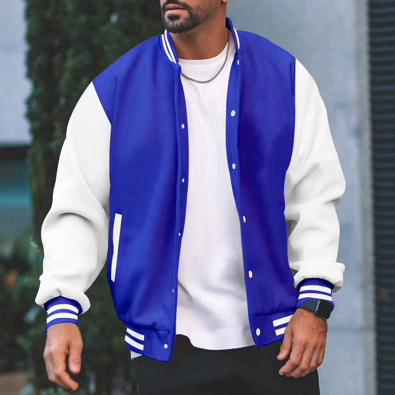 Herren Varsity-Jacke Farbblock mit Taschen Sportlich