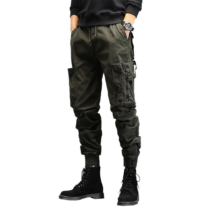 Herren Cargohose Elastisch Reißverschluss Taschen Modern