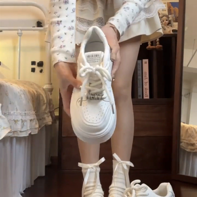 Damen Plattform Sneaker Bequem Atmungsaktiv Elegant