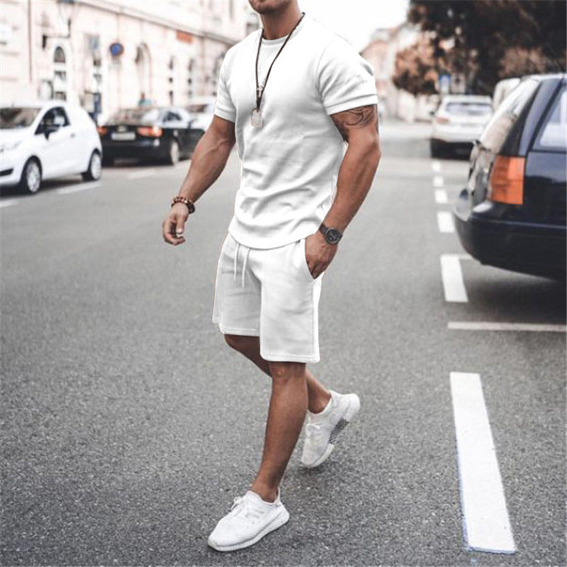 Herren Kurzarm Set Sportlich Elastisch Mit Taschen