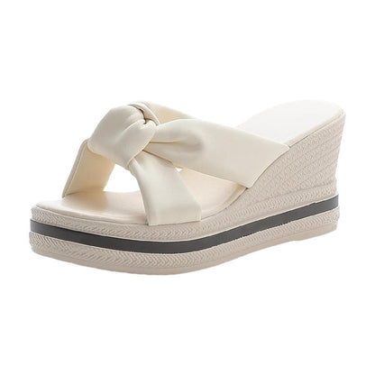 Damen Plateau-Sandalen Elegante Sommer Schuhe Knoten-Design