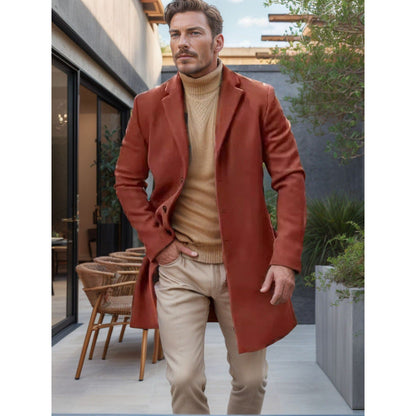 Herren Mantel Langschwarz Eleganter Hochwertig