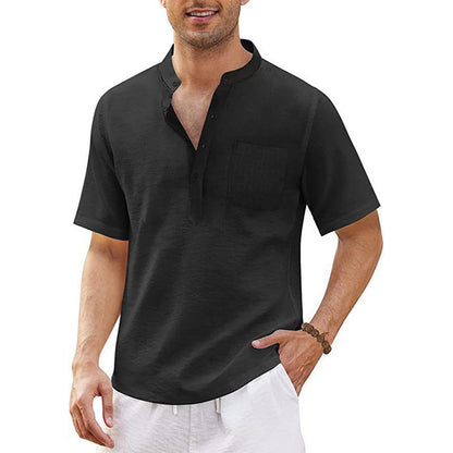 Herren Kurzarm-Shirt mit Brusttasche Hochwertig Modern