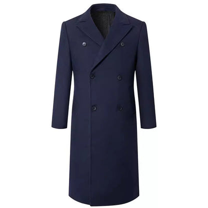 Herren Langmantel Elegant Doppelter Knopf Revers Modern