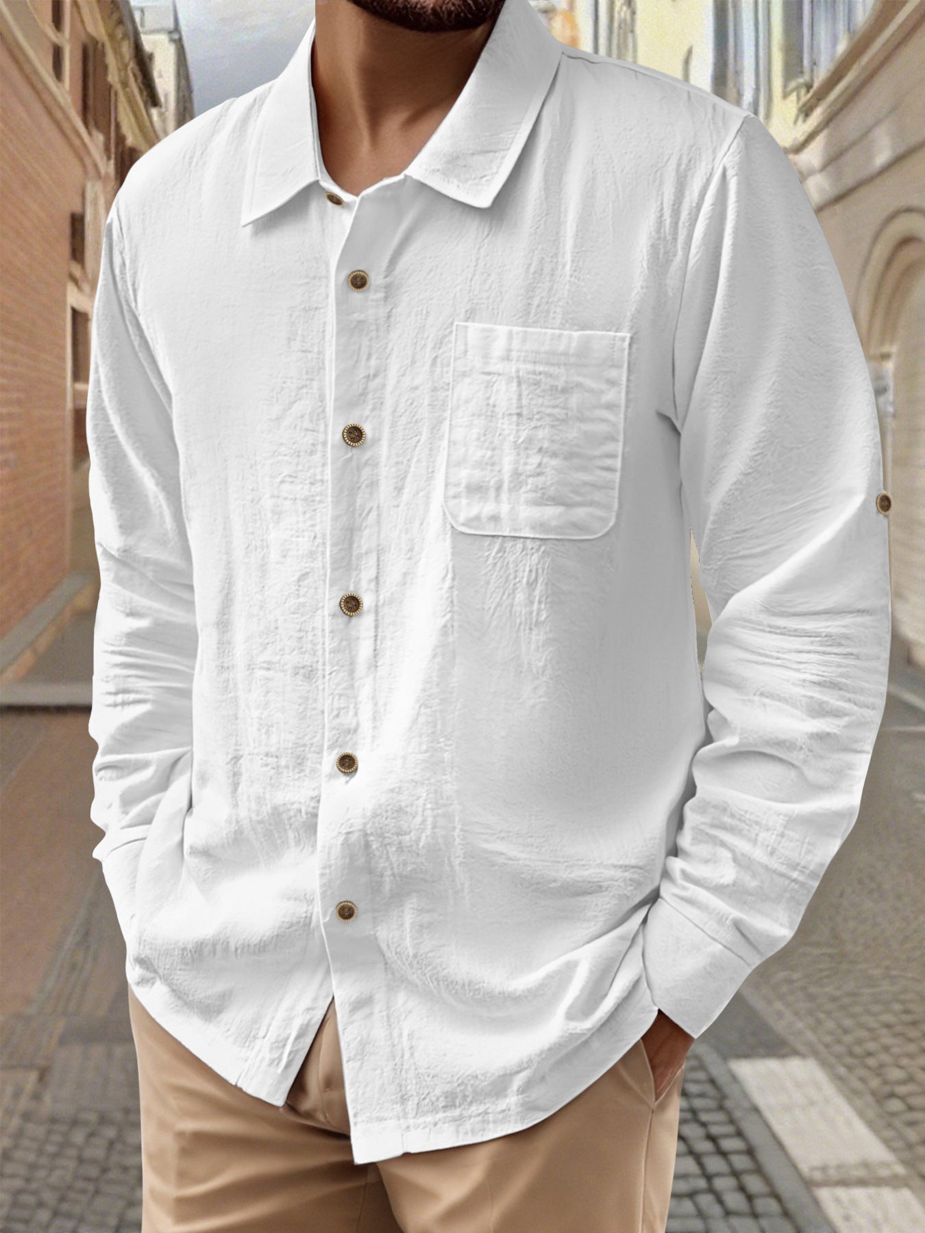 Herren Hemdjacke Elegante Lässige Casual