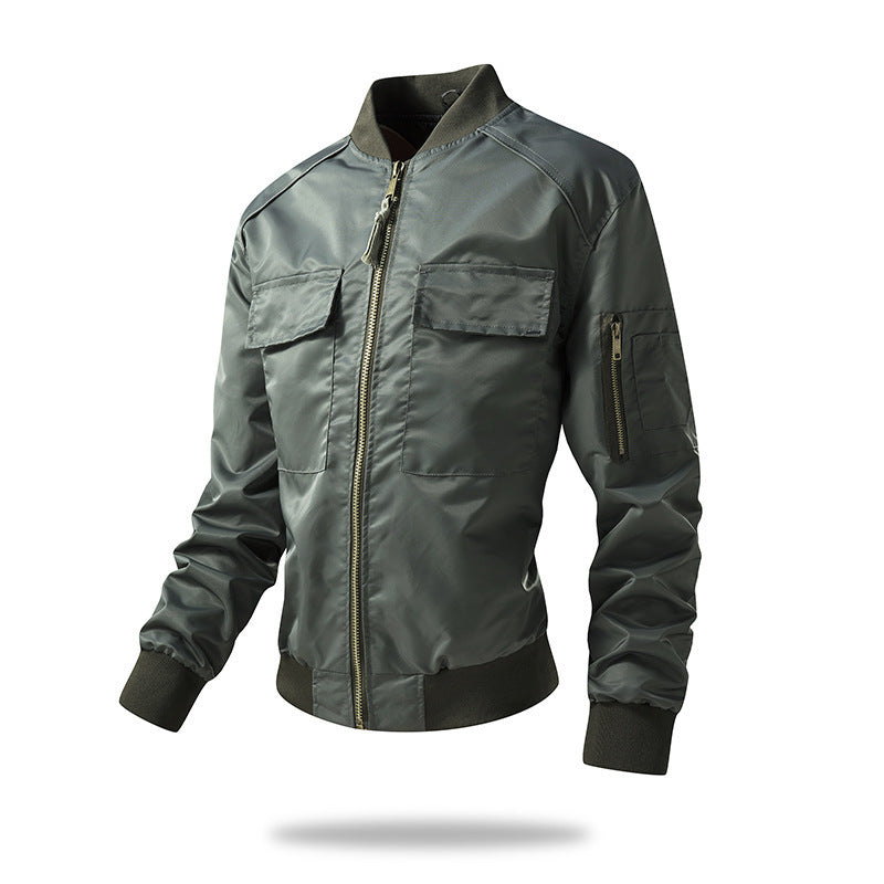 Herren Bomberjacke Modern mit Taschen und Stylishem Kragen
