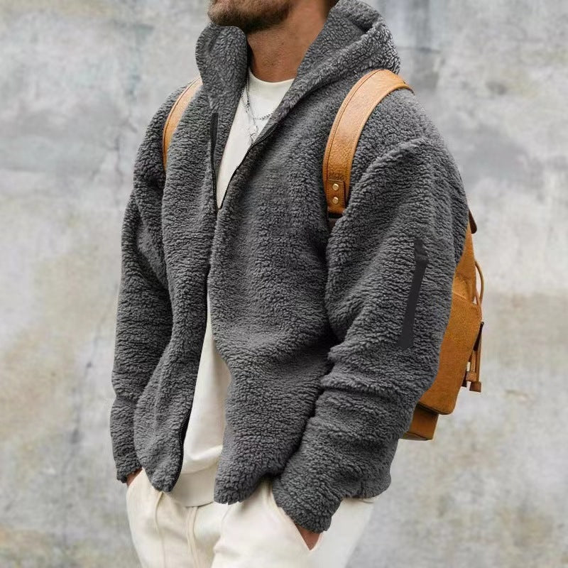 Herren Fleecejacke Warm mit Kapuze Sportlich