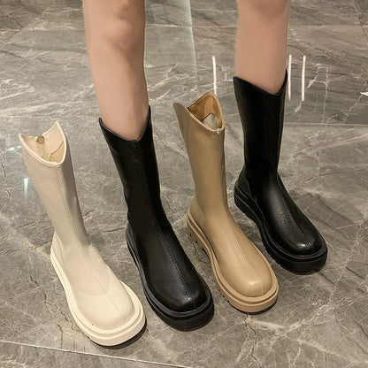 Damen Stiefel Hoch Rutschfest Gummi Schuhe Winter
