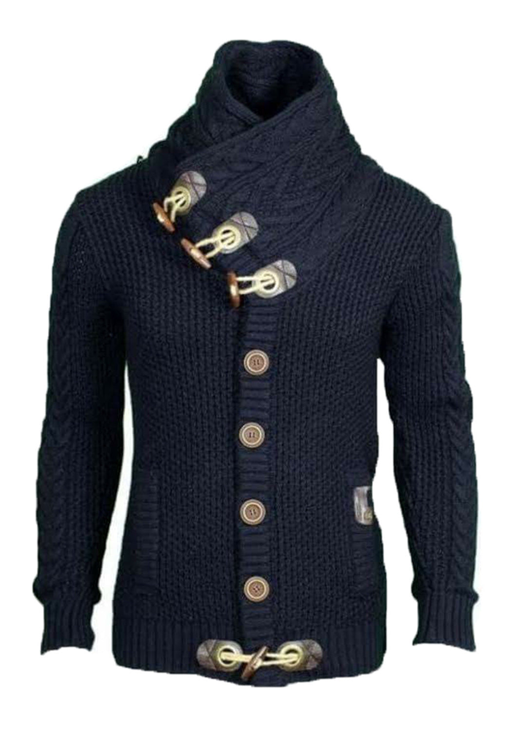 Herren Strickjacke Asymmetrisch Modern Knopf Design