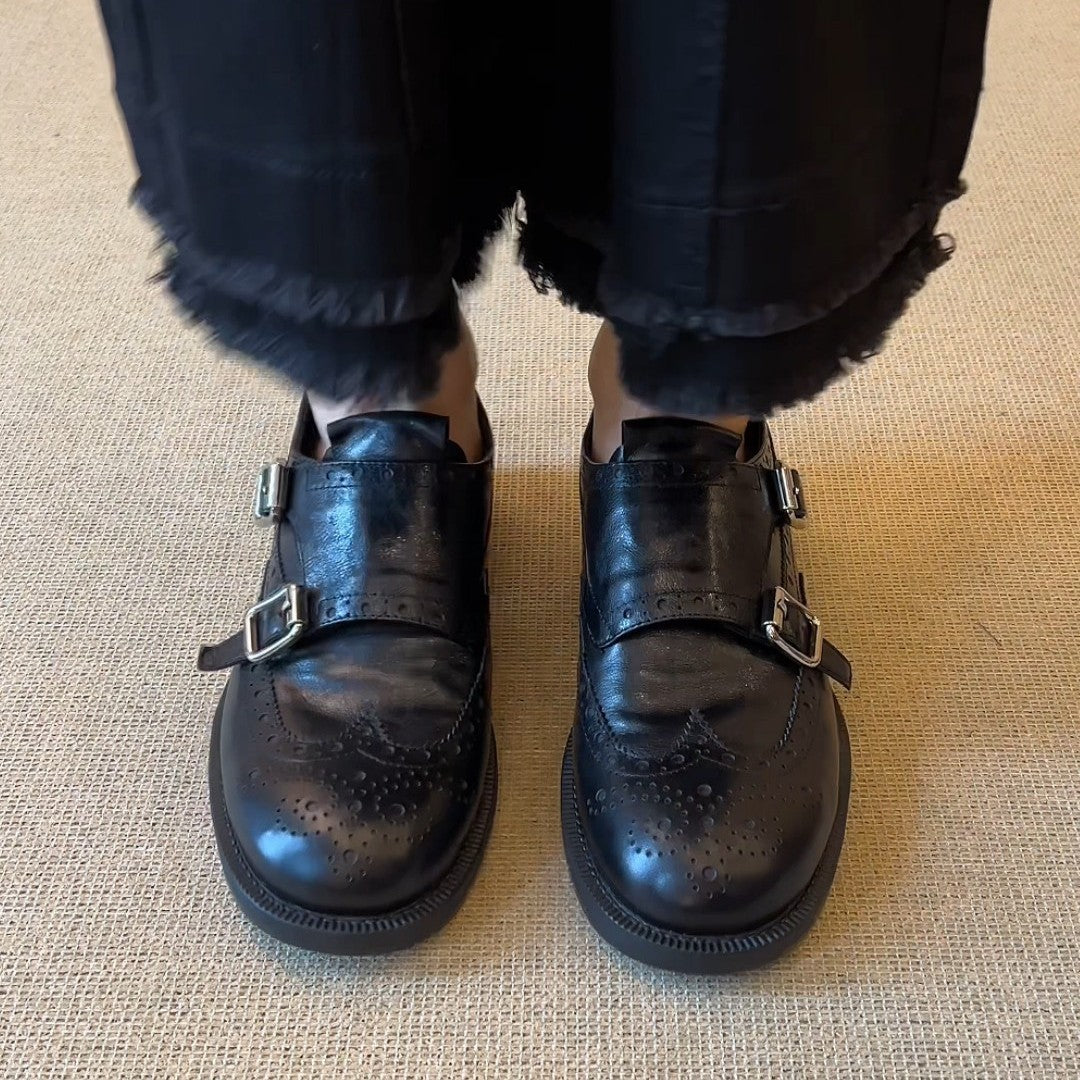 Damen Schnürschuhe Elegant Brogue Stil Schuhe mit Doppelriemen