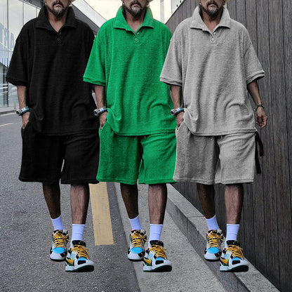 Herren T-Shirt & Shorts Set Lässig Oversized Mode - BerlinGlamour