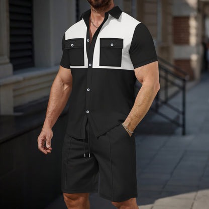 Herren Hemd Mit Brusttasche Modern Kontrast Farben