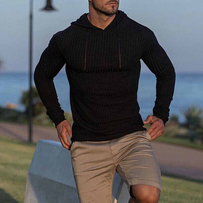 Herren Hoodie Großzügig Oversized Rippstruktur