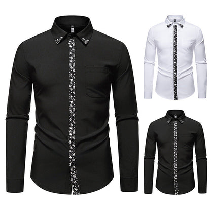 Herren Hemd Langarm Elegantes Blumenmuster Berlin Style - BerlinGlamour