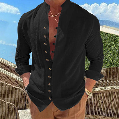 Herren Hemd Lässig Knopfleiste Trendy Casual