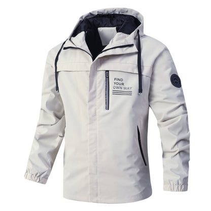 Herrenjacke Leicht Verstellbares Kapuzenjacket Outdoor