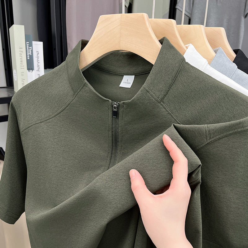 Herren Funktionsshirt Kurzarm atmungsaktiv mit Reißverschluss