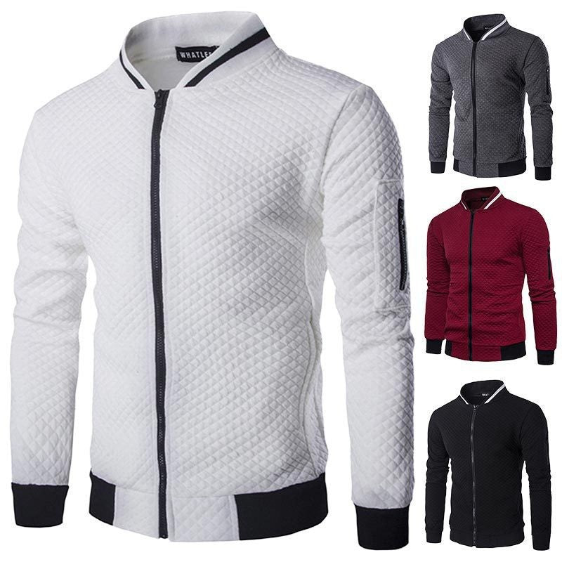 Herren Steppjacke Sportlich Reißverschluss Taschen Modern - BerlinGlamour
