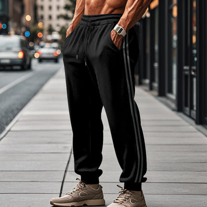 Herren Jogginghose Elastisch Sportlich Mit Seitenstreifen