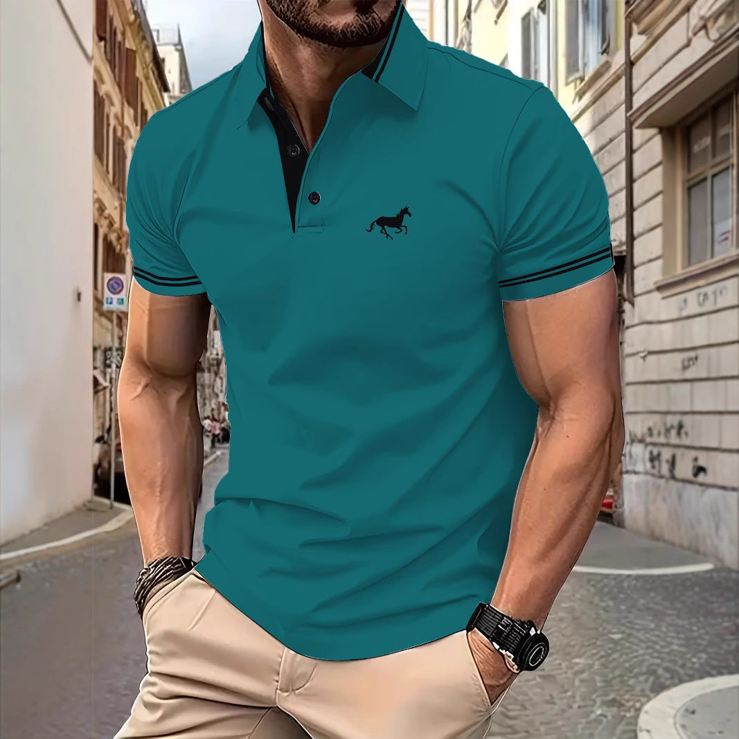 Herren Poloshirt Modern Kontrastkragen Slim Fit - BerlinGlamour