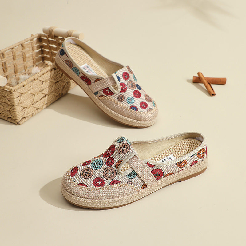 Damen Slip-On Schuhe Bequem Bunt Knöpfe FrauenSchuhe