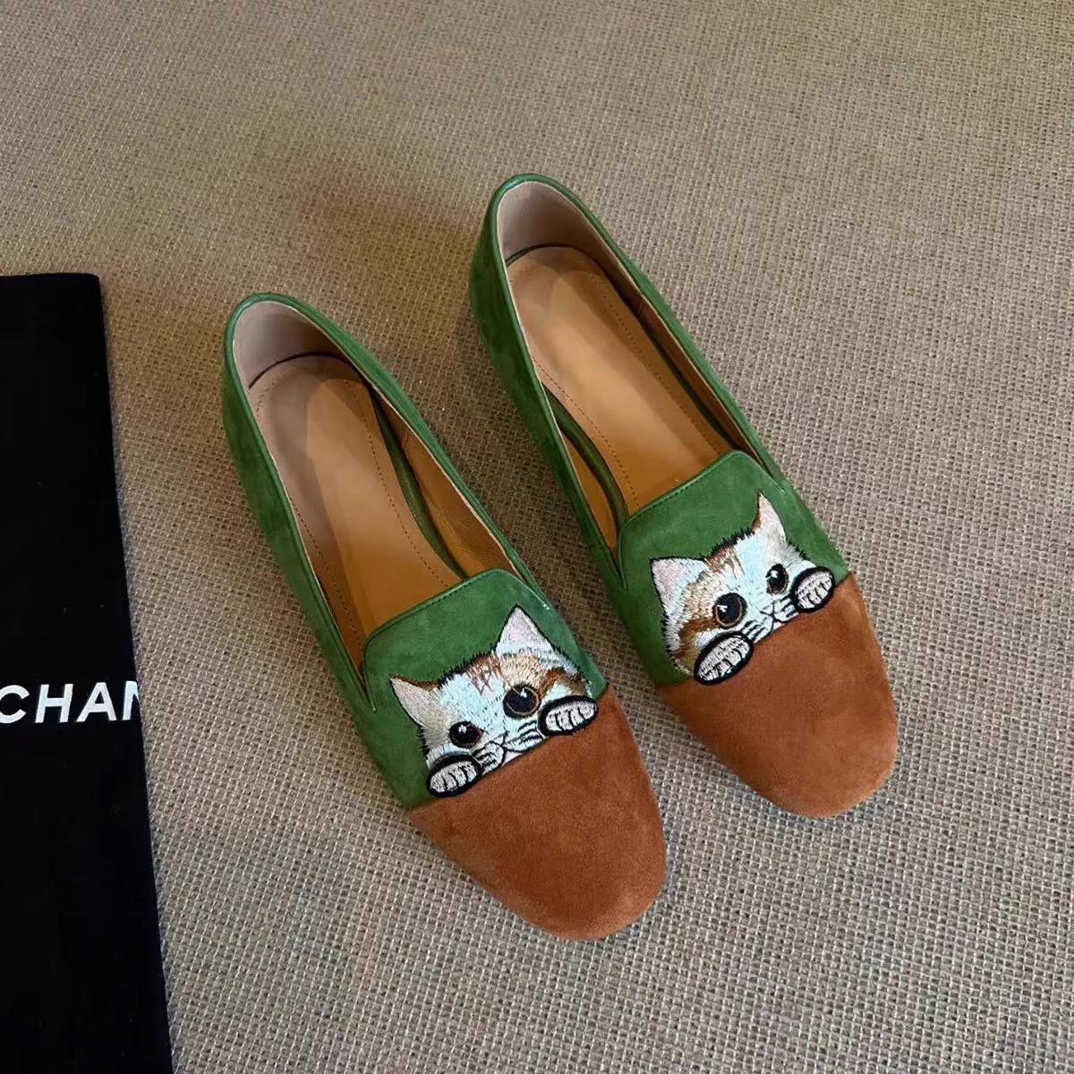 Damen Pantoletten Katzen Mokassin Bequem Schuhe Frau - BerlinGlamour
