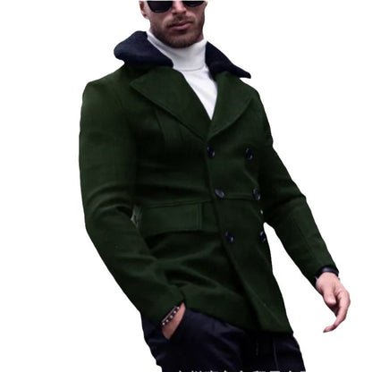 Herren Wollmantel Eleganter Teddyfell Kragen Winter
