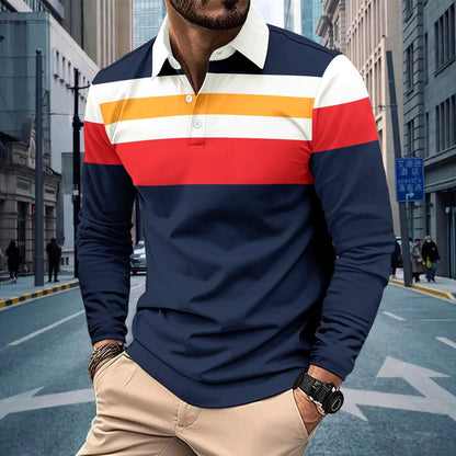 Herren Langarmshirt mit Farbstreifen Modern Stil Berlin
