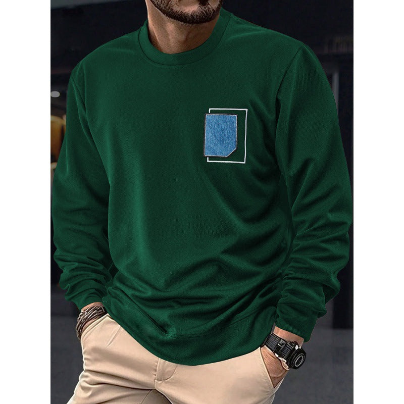 Herren Pullover Lässig Rundhals mit Tasche Modern