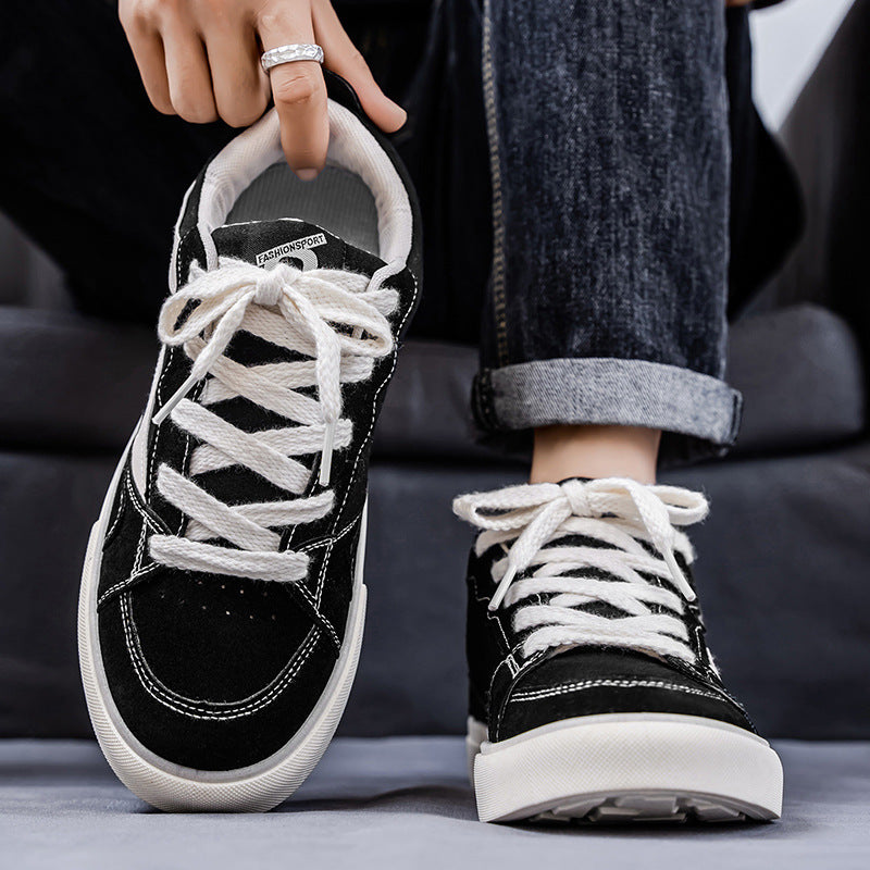 Damen Sneaker Velours Leder Modisch Auffällig