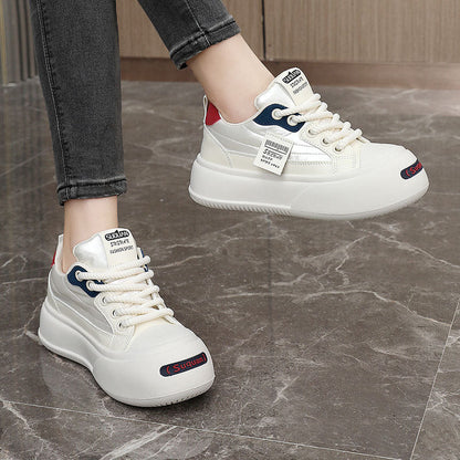 Damen Plateausneaker Komfortabel Hochwertig Weiße Sneaker