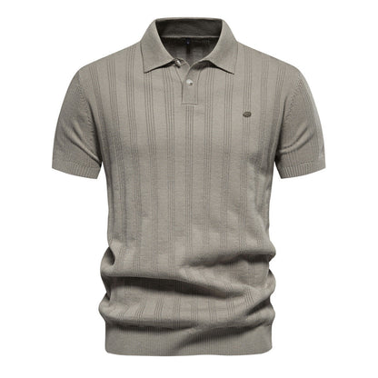 Herren Polo-Shirt Kurzarm Streifenmuster Modern